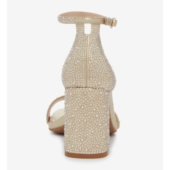 NWT Kelly & Katie Womens Caital Sandal -X Shimmer Gold Block Heel 9M KK-CAITAL-X - Picture 2 of 14